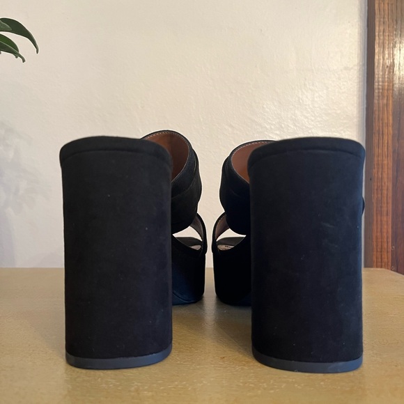 NEW Kurt Geiger Black Suede Leather Platform Mayfair Sandal 7/37 - Picture 10 of 14